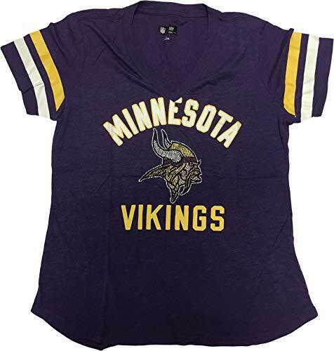 NFL Minnesota Vikings Womens V-Neck Bling T-Shirt Choose Sieze