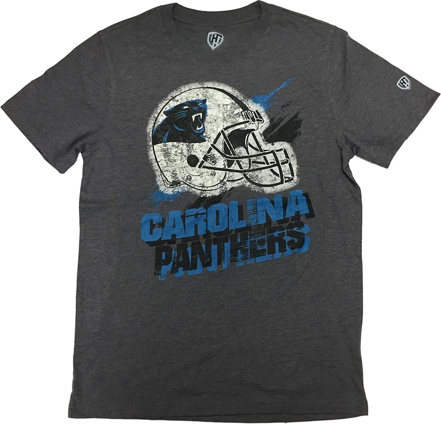 NFL Carolina Panthers Mens Helmet Crew Neck T-Shirt CHOOSE SIZE