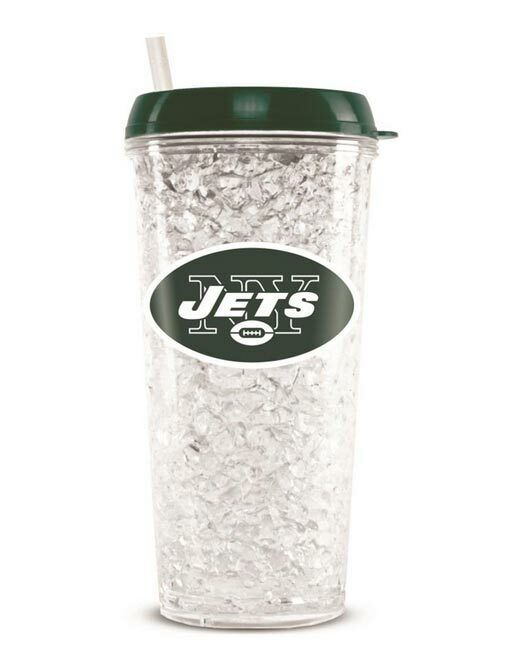 NFL New York Jets 16oz Crystal Freezer Tumbler w/Straw