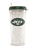 NFL New York Jets 16oz Crystal Freezer Tumbler w/Straw