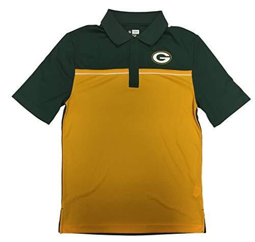 NFL Green Bay Packers Two Tone 3 Button Men's Dry Fabric  Polo Shirt SMALL