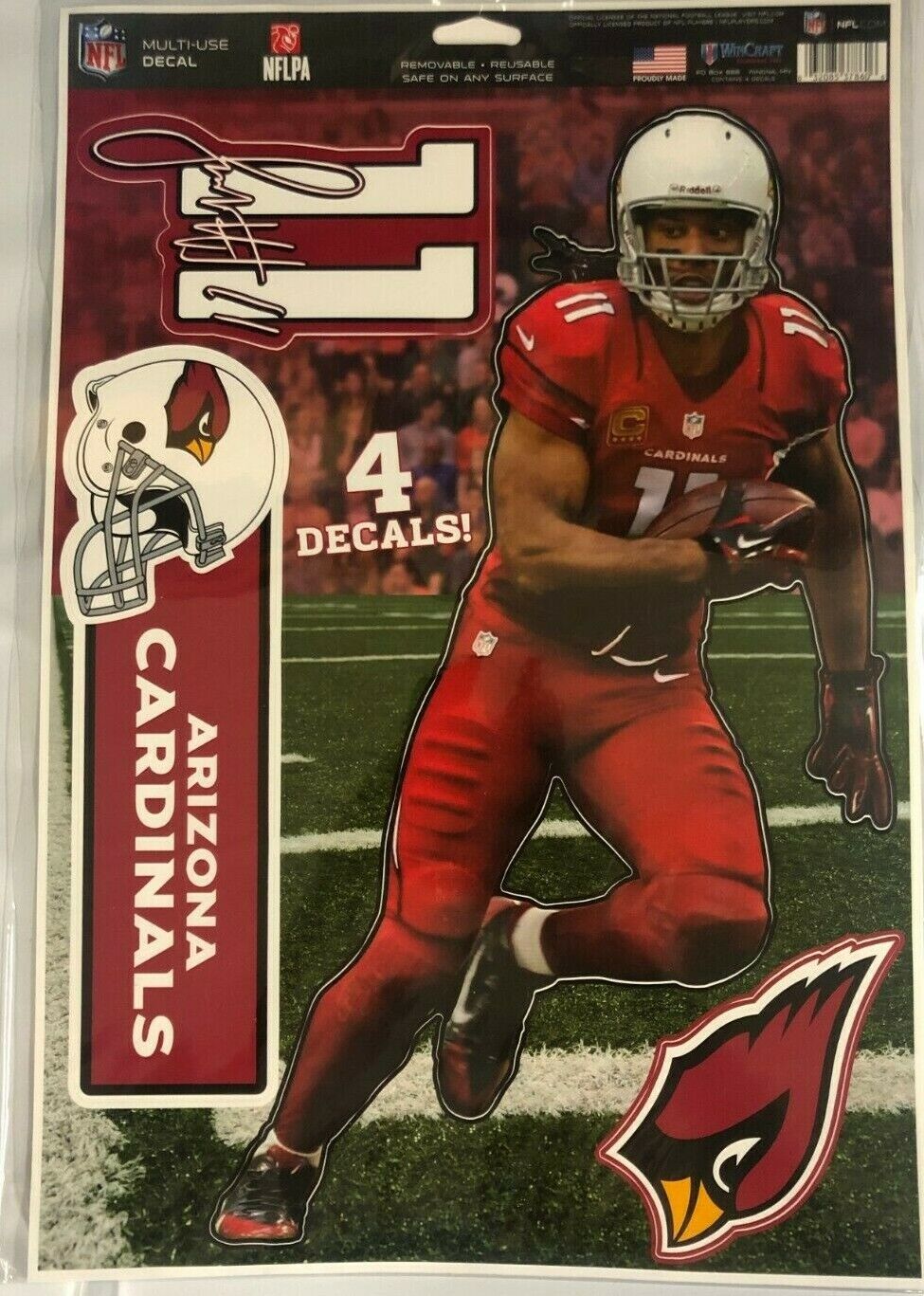 NFL Arizona Cardinals Larry Fitzgerald #11 Multi-Use Decal, 11" x 17" NEW