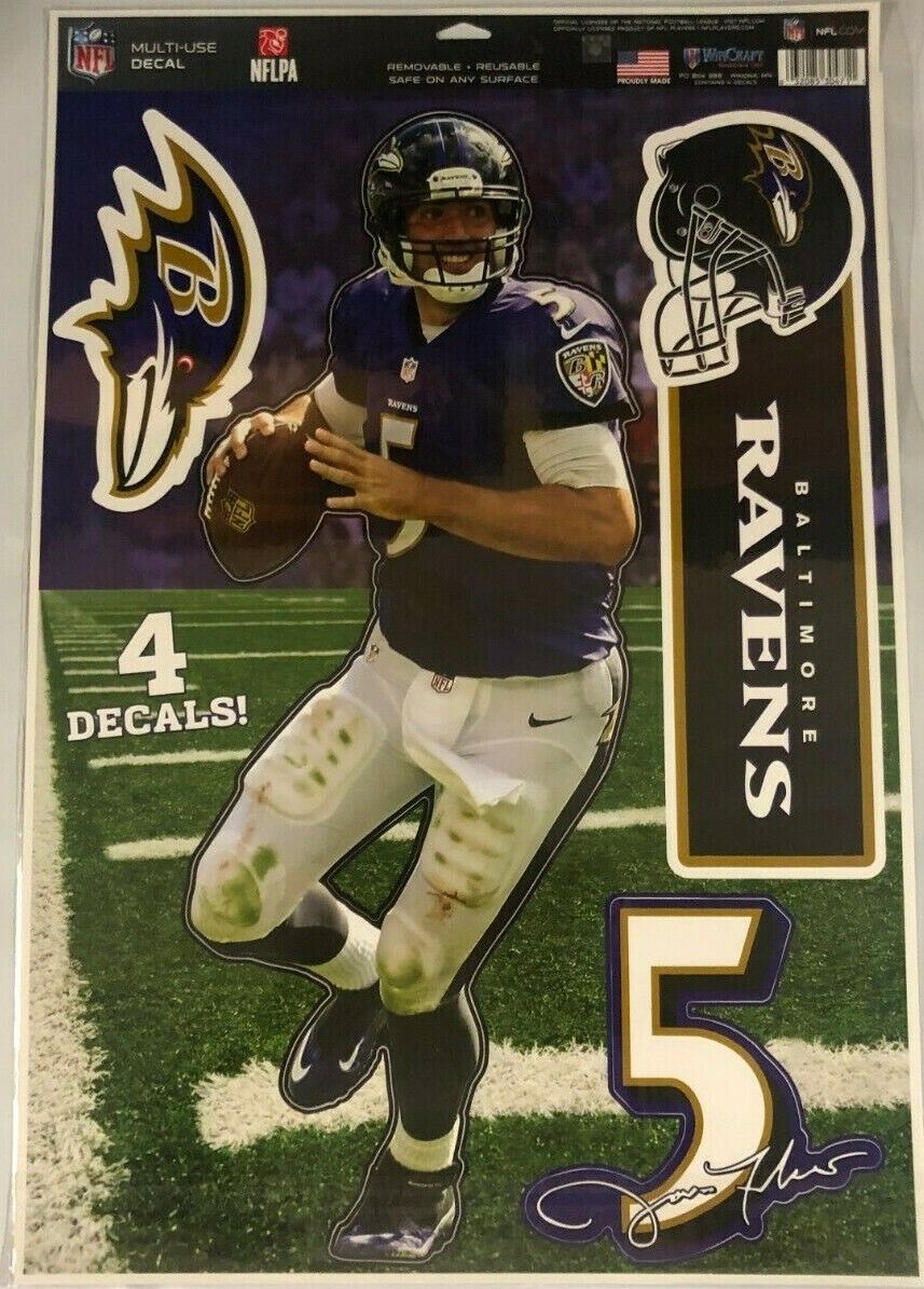 NFL Baltimore Ravens Joe Flacco #5 Multi-Use Decal, 11" x 17" NEW
