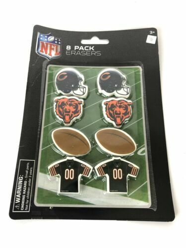 NFL Chicago Bears Team Color 8 Pack of Erasers