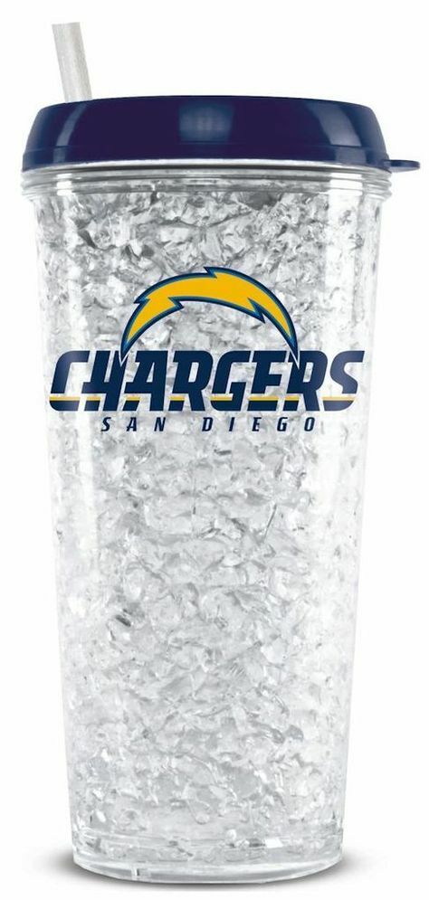 NFL San Diego Chargers 16oz Crystal Freezer Tumbler w/Straw
