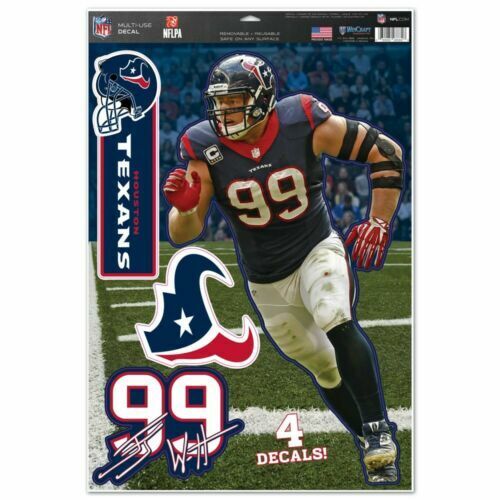 NFL Houston Texans J.J. Watt #99 Multi-Use Decal, 11" x 17" NEW