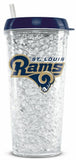 NFL St. Louis Rams 16oz Crystal Freezer Tumbler w/Straw