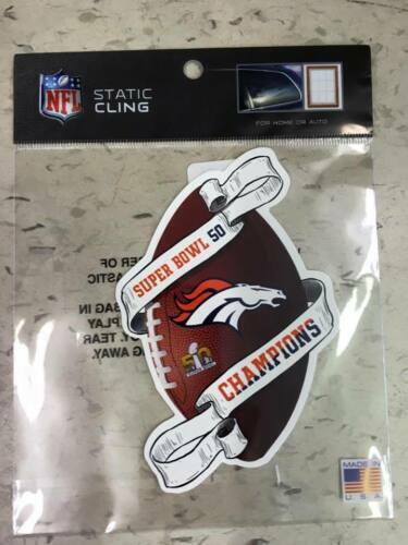 NFL Denver Broncos Super Bowl 50 Champions Die Cut Football Static Cling Decal