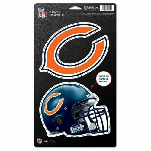 NFL Chicago Bears Wincraft Football  5 x 9 Die Cut 2 pack Magnet