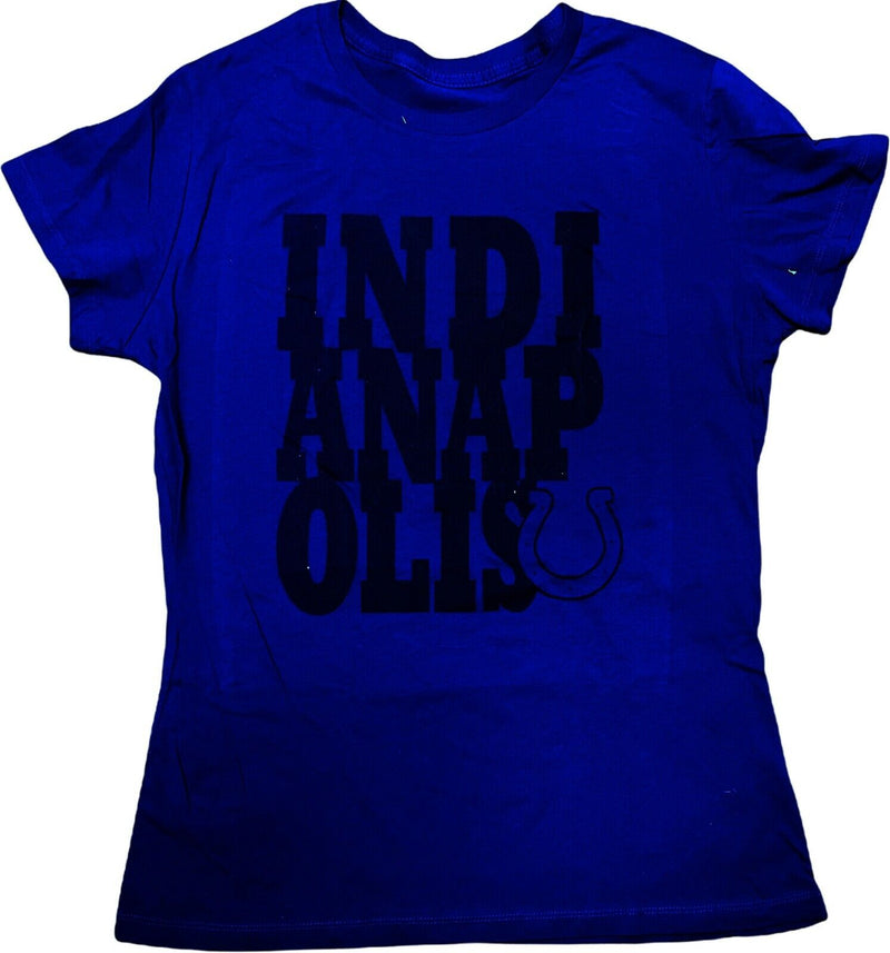NFL Indianapolis Colts Women’s Crew Neck Cap Sleeve T-Shirt XL Blue