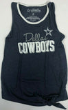 NFL Dallas Cowboys Girl's Scoop Neck Sparkle Tie at Bottom Tank Top CHOOSE SIZE