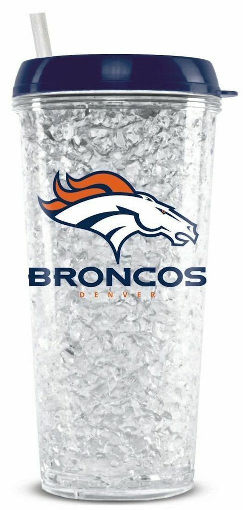 NFL Denver Broncos 16oz Crystal Freezer Tumbler w/Straw