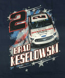 Brad Keselowski #2 Men's #2 NASCAR T-Shirt XL Navy