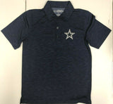Dallas Cowboys Heather Navy 3 Button Men's Polo Shirt SMALL