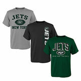 New York Jets NFL Youth Boys Tee Set T-Shirts (3Piece), Youth Large 14-16