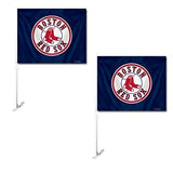 Boston Red Sox Logo Vehicle Logo Window Flag MLB Baseball Car Set of 2