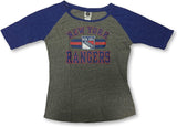 New York Rangers Women's Juniors 1/4 Sleeve Scoop Neck T-Shirt  Large 11/13