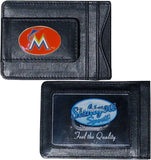 Miami Marlins MLB Cash Leather Money Clip and Card Holder