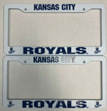 Kansas City Royals MLB PLASTIC License Plate Frame Set of 2