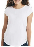 Nautica Women's Short Sleeve Slub T-Shirt White Size Large 12/14