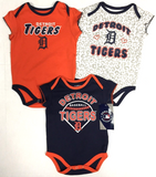 Detroit Tigers MLB Girl's 3 Piece Bodysuit Creeper Set 18 Months