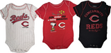 Cincinnati Reds MLB Boys Bodysuit Creeper 3 Piece Set - 0/3 Months
