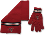 Reebok Tampa Bay Buccaneers NFL Adult Knit Scarf and Knit Gloves 2 Piece Set