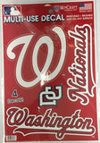 Washington Nationals MLB Multi-Use Decals 11" x 14" Sheet with 4 Decals