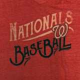 MLB Washington Nationals Baseball Women's V-Neck Short Sleeve T-Shirt Red Large
