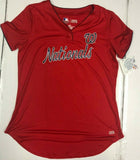 Washington Nationals Snap Collar Women's Dri Fit BB Jersey Shirt Large 12/14