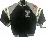GIII Las Vegas Raiders Men's Full Zip Suede Leather Jacket SMALL