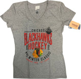 Chicago Blackhawks Hockey Women's NHL Winter Classic 2019 T-Shirt Gray Small