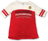 Chicago Blackhawks Women's Varsity Stripe Scoop Neck T-Shirt Small 4/6