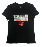 MLB Baltimore Orioles Sparkle Youth Girls Black XL 14/16