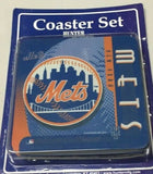 New York Mets 4"x4" MLB 4-Pack Rubber Foam Coaster Set NEW