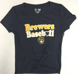 Milwaukee Brewers Baseball MLB Women's Tie Front Shirt Choose Size