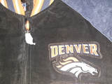 Denver Broncos GIII NFL Men's Full Zip Suede Leather Jacket LARGE