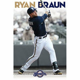 Ryan Braun #8 Milwaukee Brewers Rolled Logo Wall Poster 22" x 34"