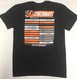 Cincinnati Bengals NFL Men's 2019 Schedule 2-Sided Crew Neck T-Shirt NEW