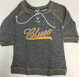 St. Louis Blues NHL Lace Up Womens Fashion Lightweight Sweatshirt Small 4/6