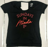Atlanta Falcons Women's ScoopNeckOpen Back SUNDAYS T-Shirt  CHOOSE SIZE