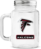 Atlanta Falcons NFL 16oz Glass Mason Jar White