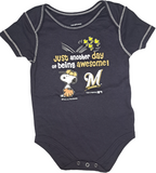 Milwaukee Brewers MLB Boy's 2 Piece Bodysuit Creeper Set 18 Months Snoopy