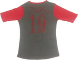 Chicago Blackhawks Women's Distressed Johnathan Toews T-Shirt Gray Medium 8/10