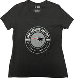 New England Patriots Women's Gray Circle V-Neck T-Shirt CHOOSE SIZE
