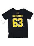 Boston Bruins Brad Marchand #63 NHL Boy's Short Sleeve Shirt Black Small 6/7 NWT