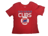 Chicago Cubs MLB Girl's Red Distressed Logo T-Shirt Large 10/12