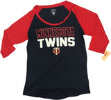 Minnesota Twins Women's  Long Sleeve T-Shirt Large Navy Red