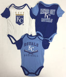 Kansas City Royals MLB 3 Piece Infant Boy's Baby Bodysuit Creeper Set 12 months