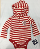 Washington Nationals Boy's Striped Hooded Creeper Bodysuit 12 Months